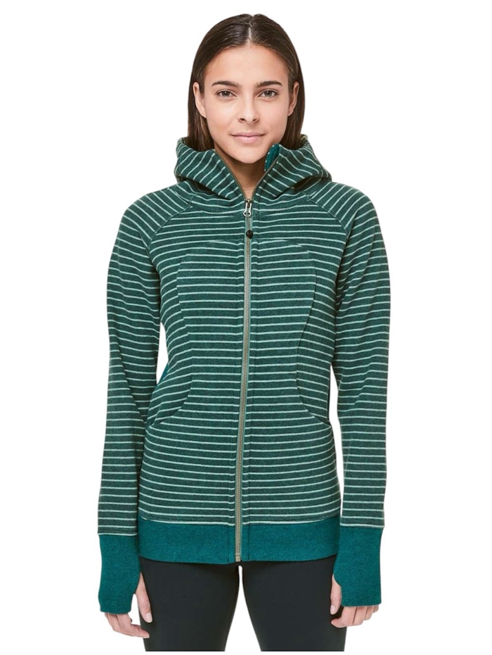 Lululemon Scuba Hoodie parallel stripe heathered emerald
